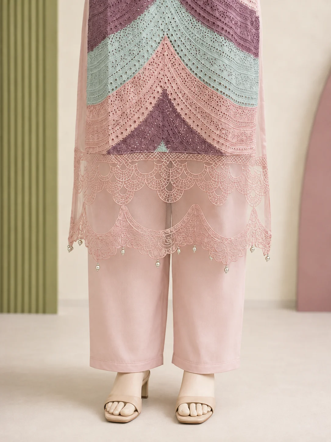 3 Piece - Embroidered COTTON SUIT - Image 3