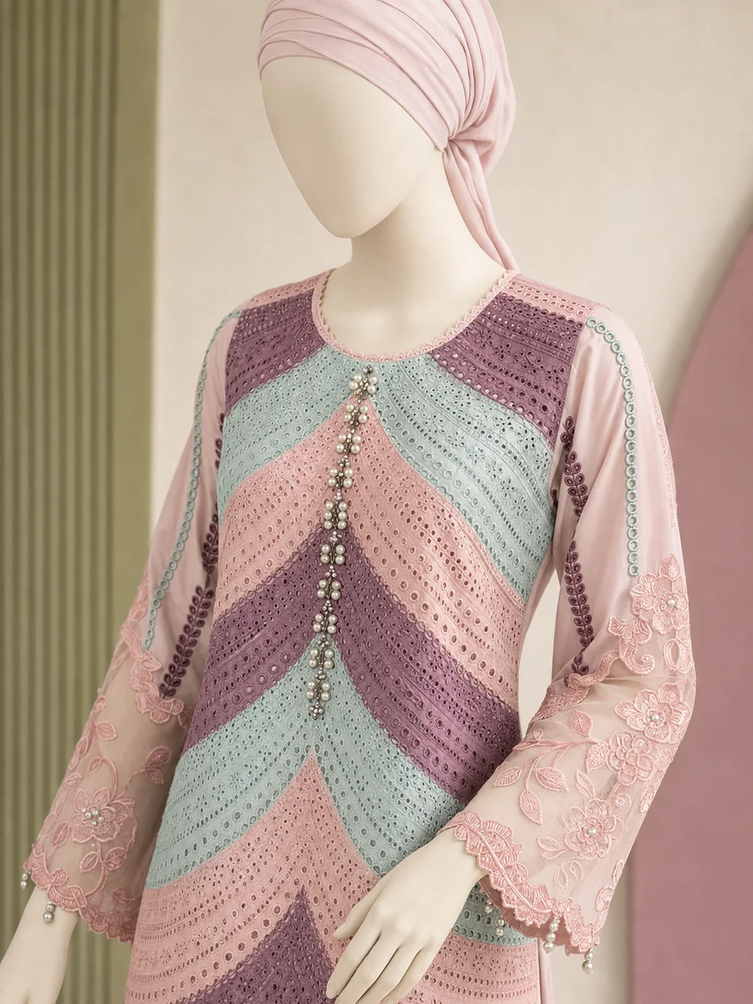 3 Piece - Embroidered COTTON SUIT - Image 2