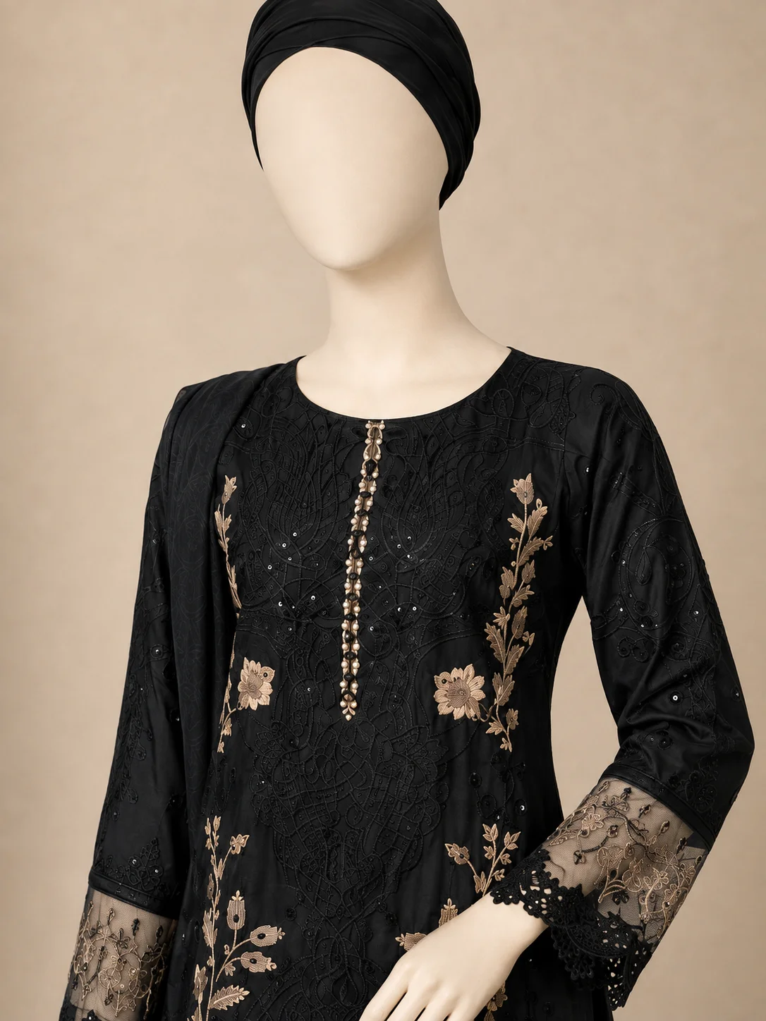 3 Piece - Embroidered cotton Suit - Image 5