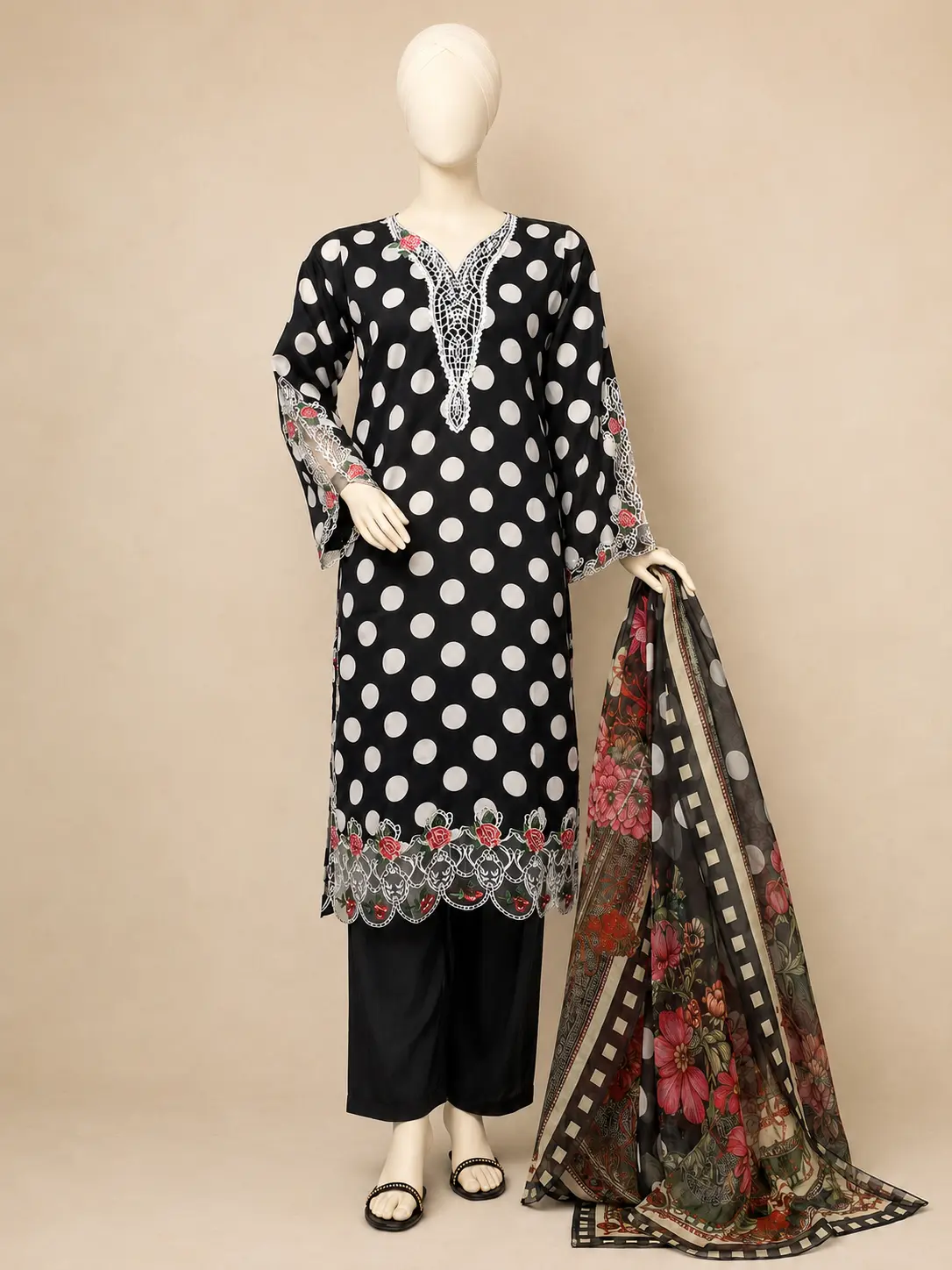 3 Piece - Embroidered COTTON SUIT