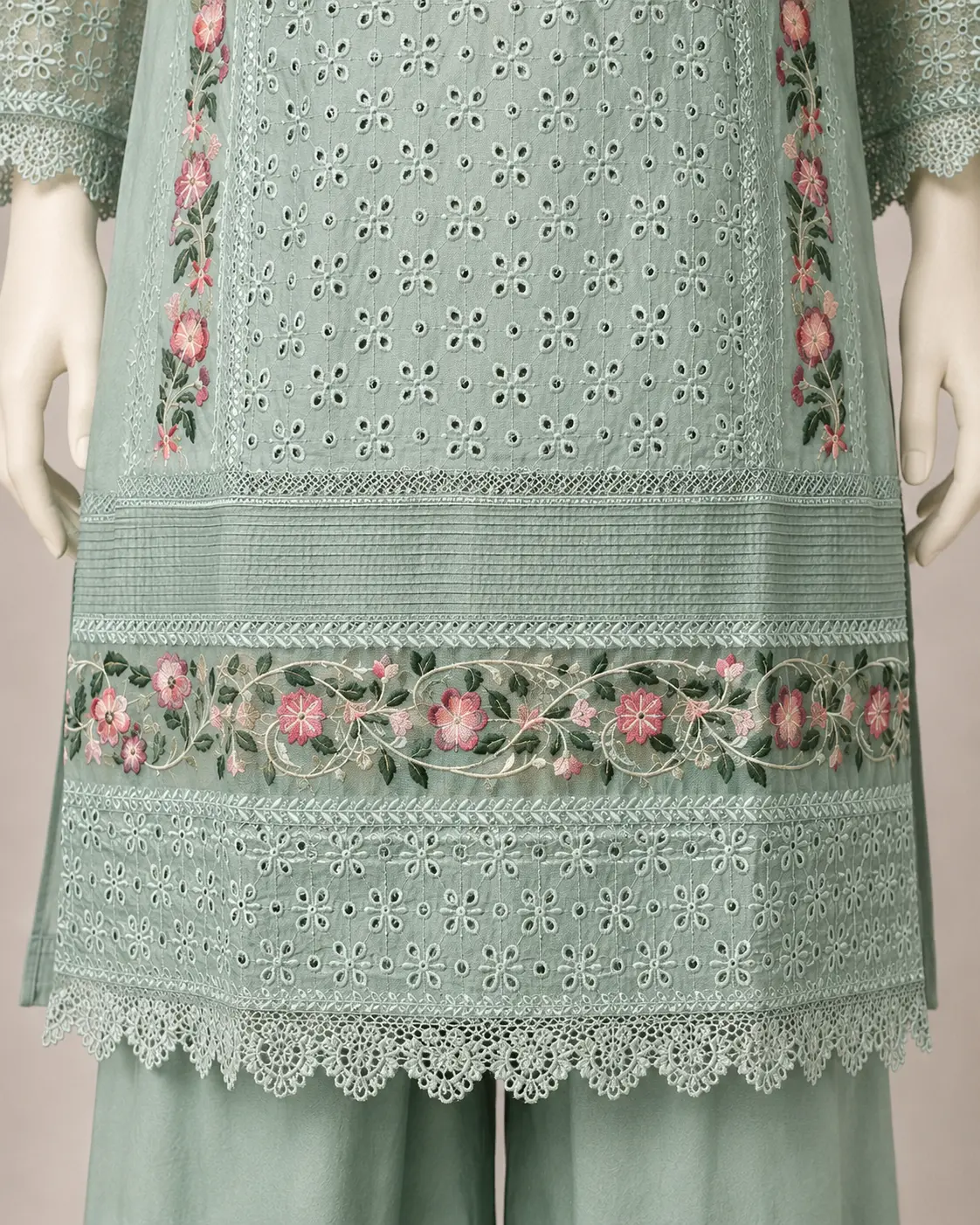 3 Piece - Embroidered COTTON SUIT - Image 3