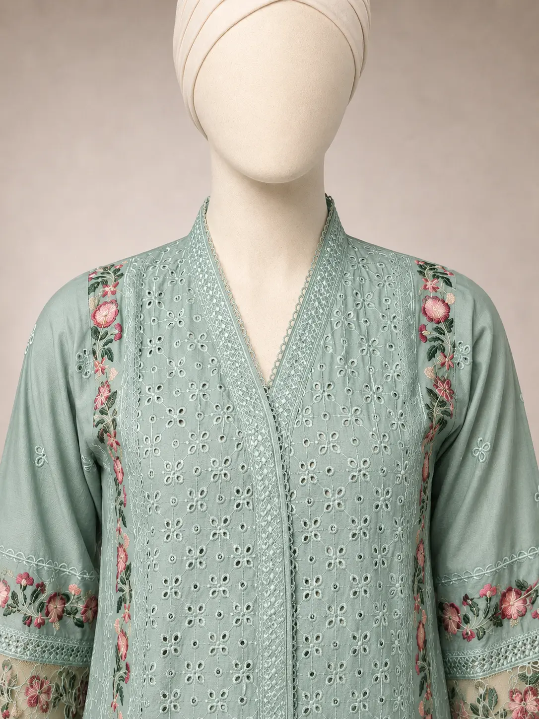 3 Piece - Embroidered COTTON SUIT - Image 2