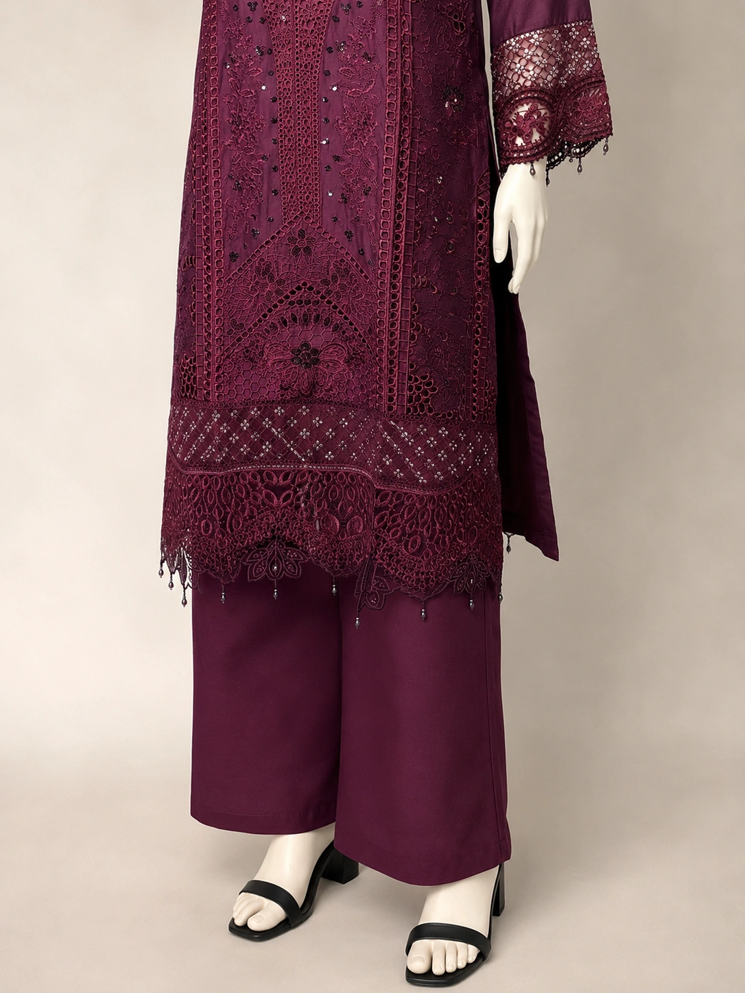 3 Piece - Embroidered COTTON SUIT - Image 3