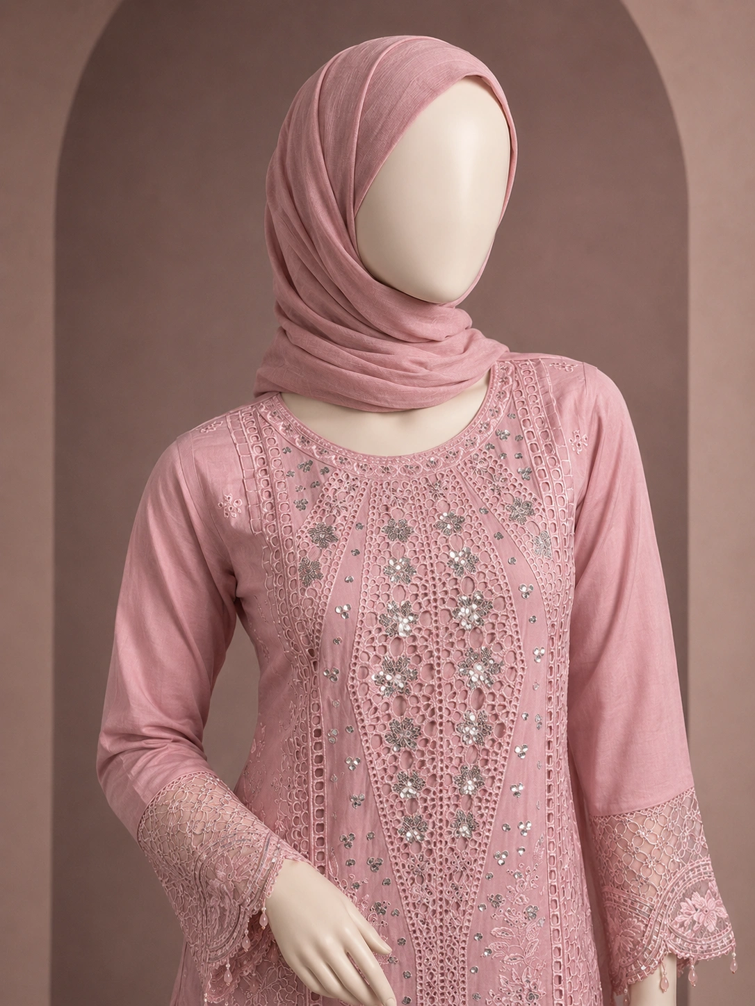 3 Piece - Embroidered COTTON SUIT - Image 2