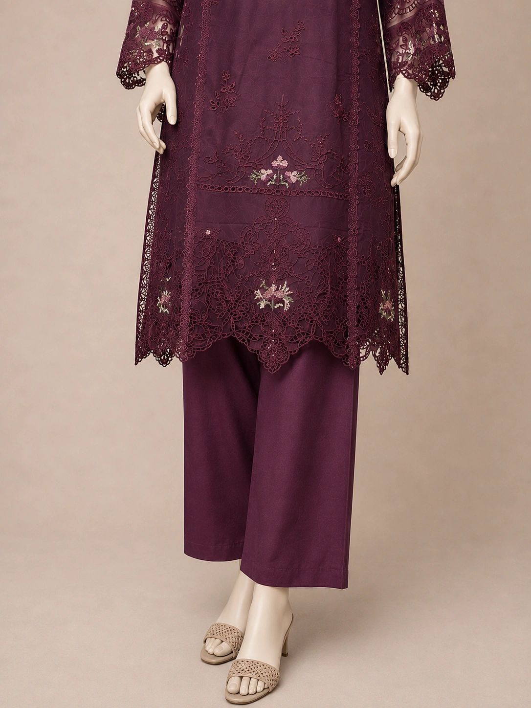3 Piece - Embroidered COTTON SUIT - Image 3