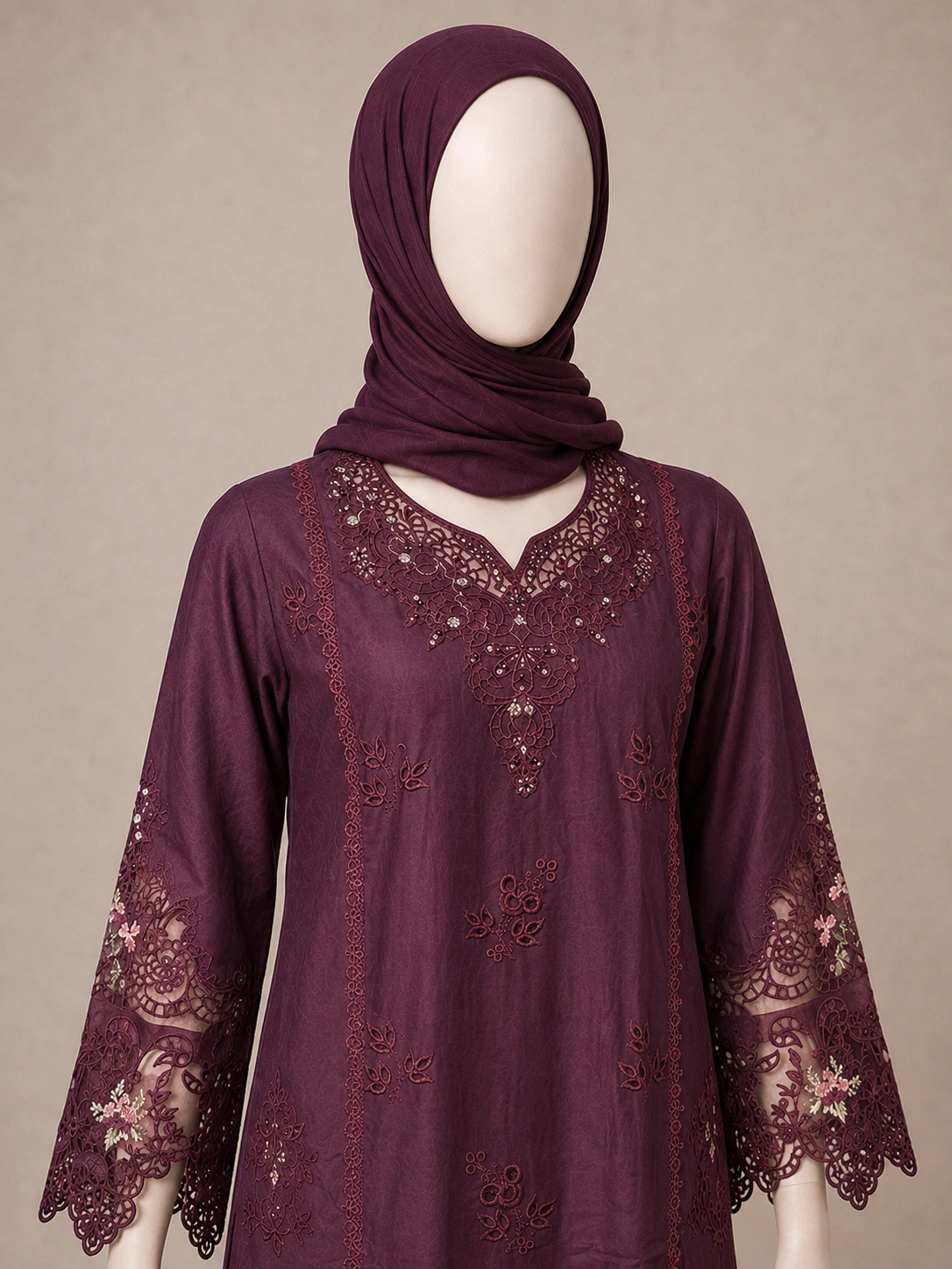 3 Piece - Embroidered COTTON SUIT - Image 2