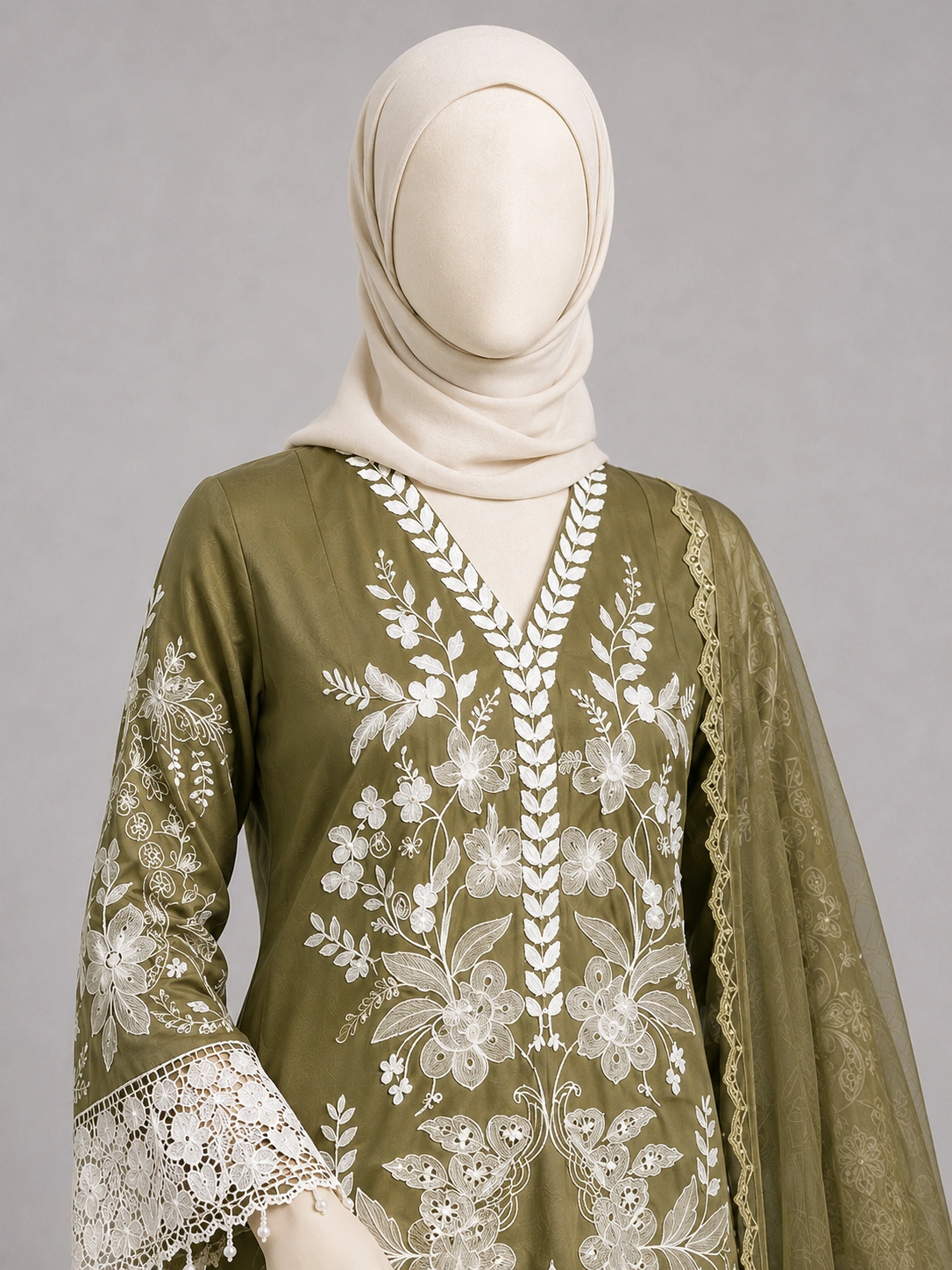 3 Piece - Embroidered COTTON SUIT - Image 2