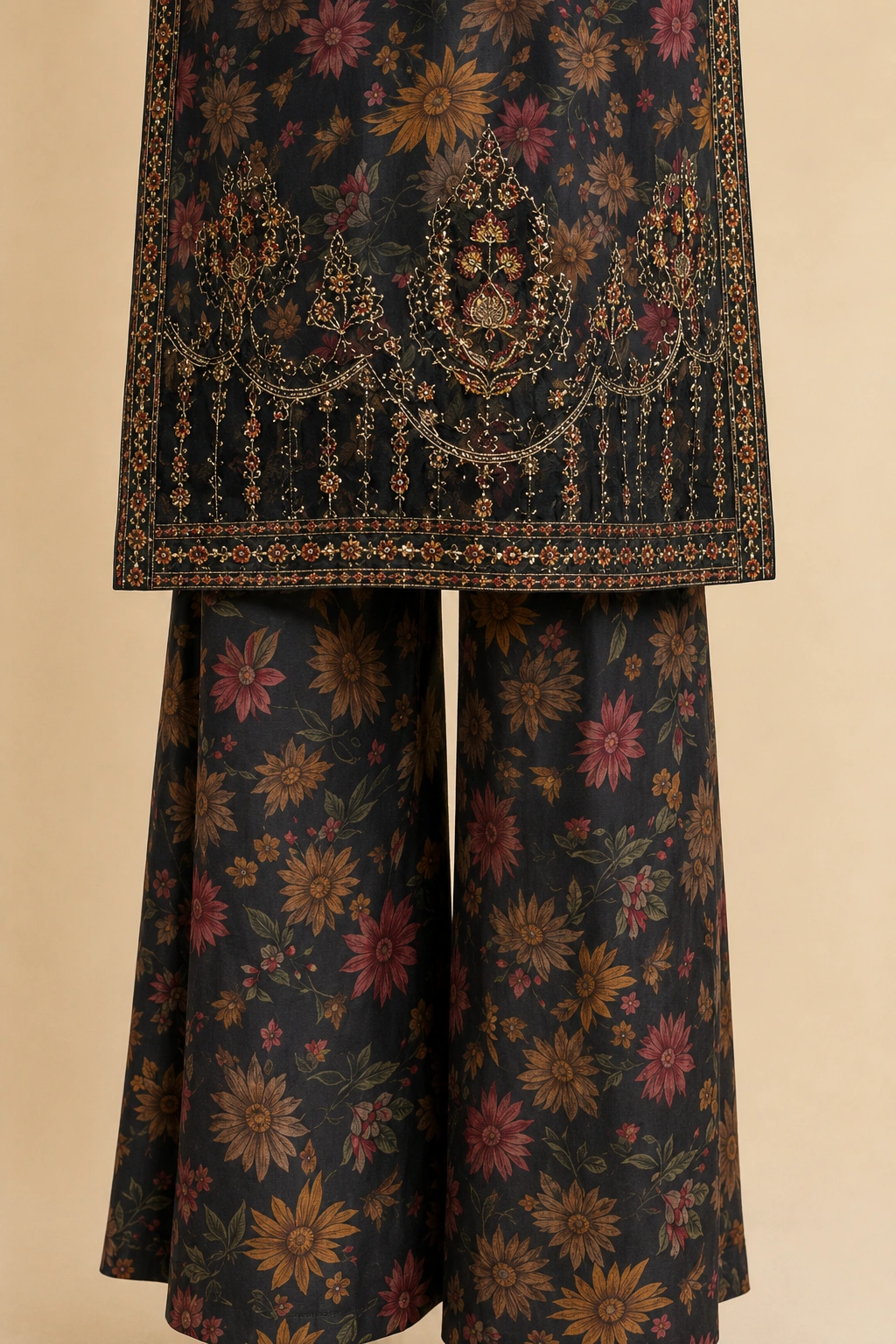 3 Piece - Embroidered PRIENTED SUIT - Image 3