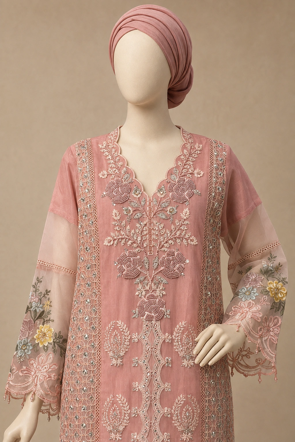 3 Piece - Embroidered COTTON SUIT - Image 2