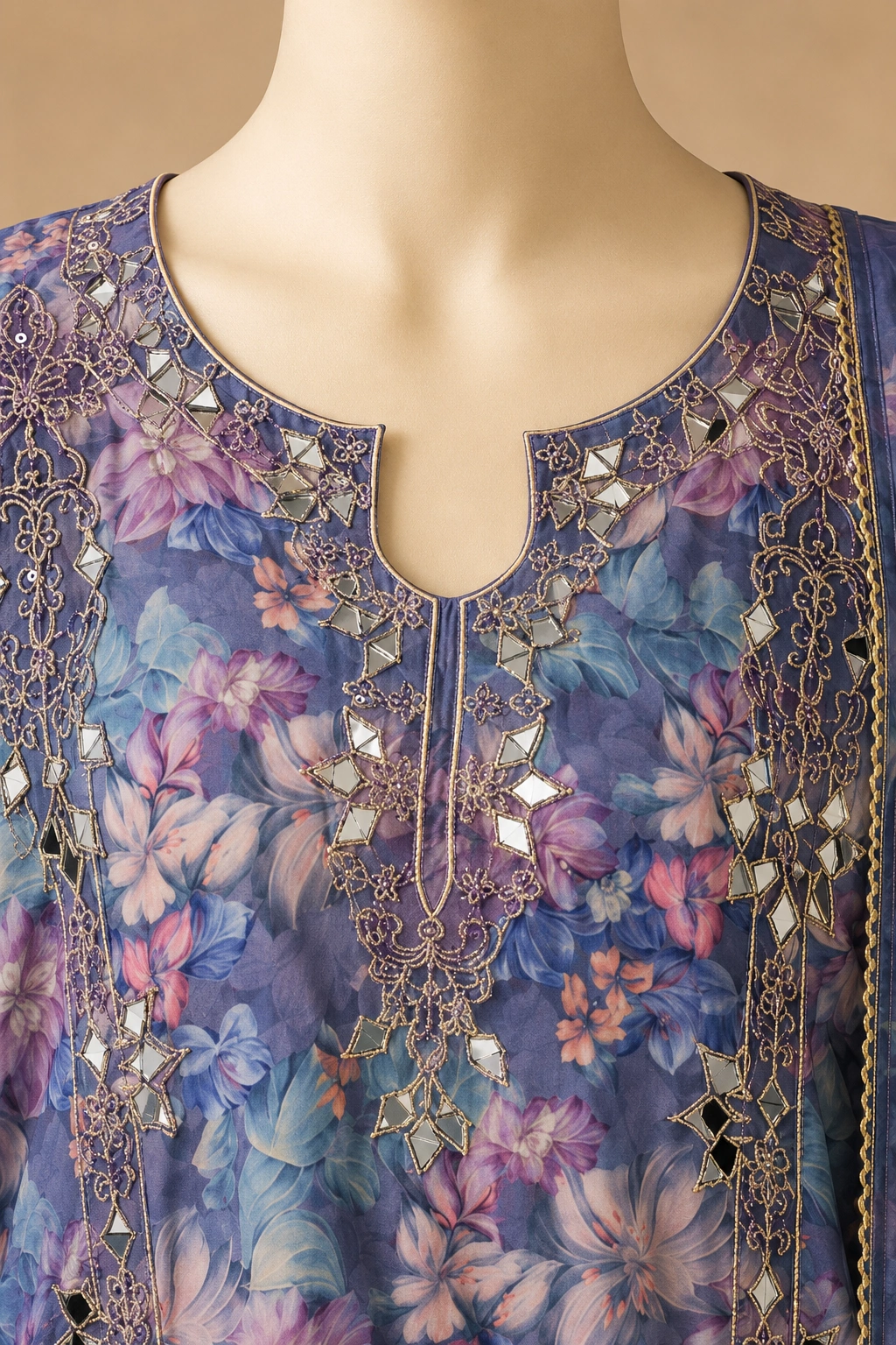 3 Piece - Embroidered Priented  SUIT Hover