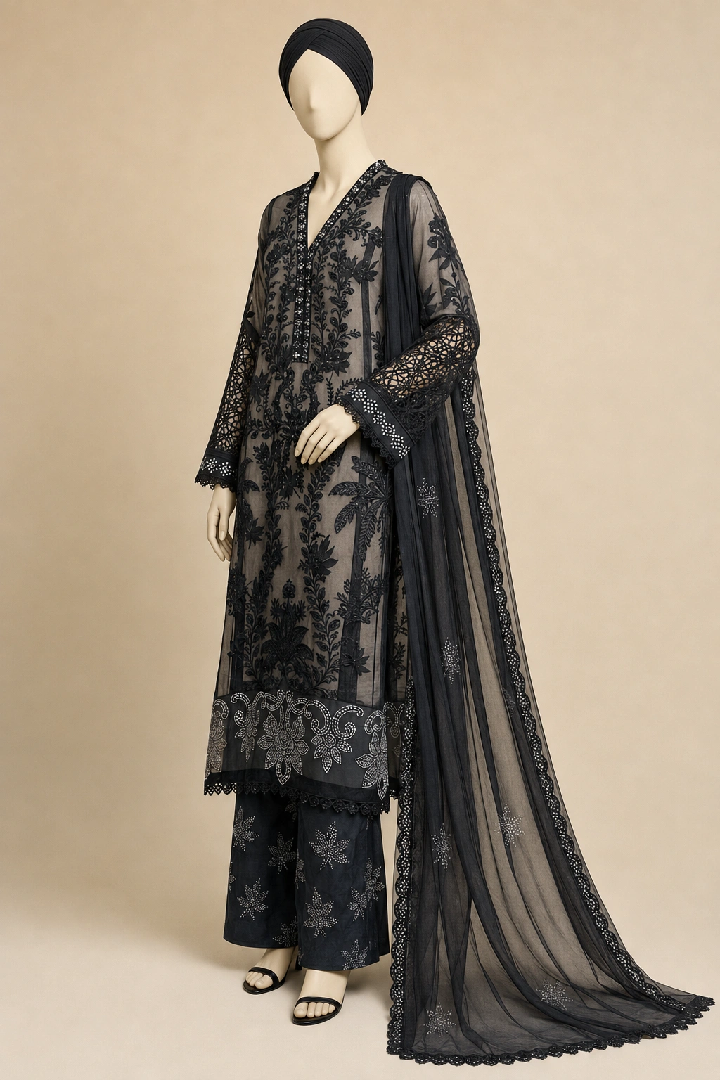 3 Piece - Embroidered COTTON SUIT - Image 4