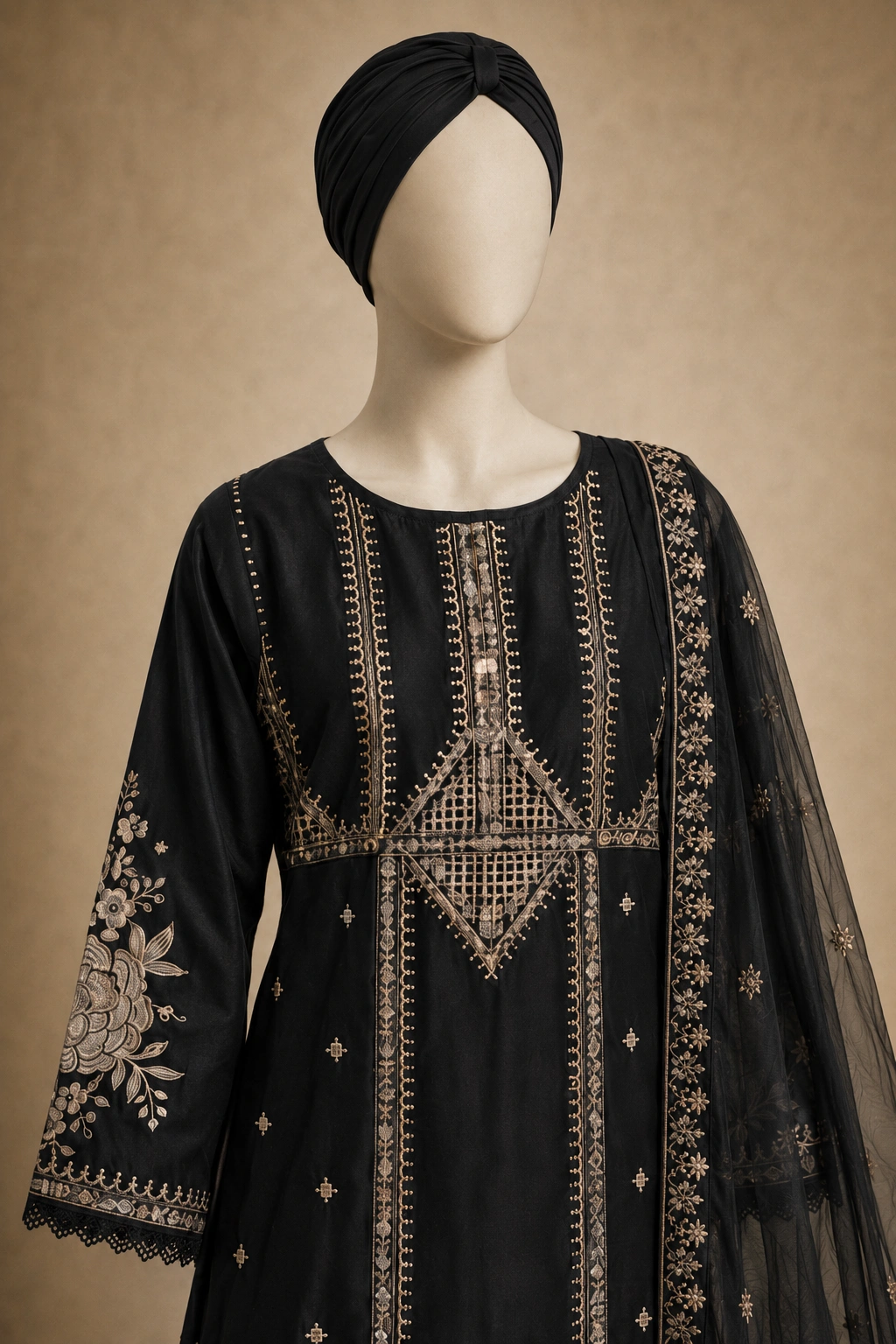 3 Piece - Embroidered COTTON SUIT - Image 2
