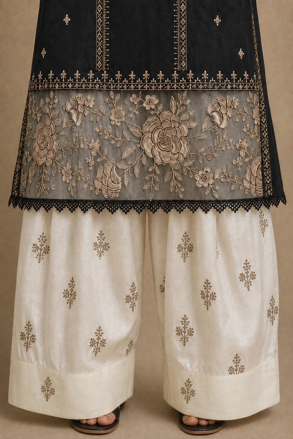 3 Piece - Embroidered COTTON SUIT - Image 3