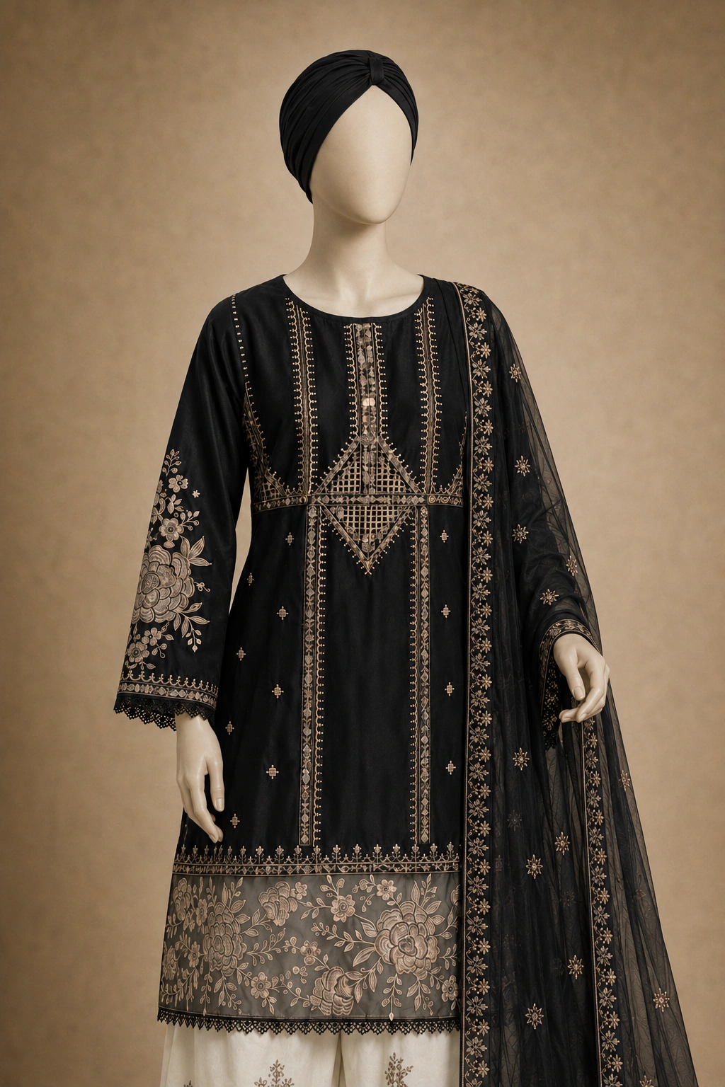 3 Piece - Embroidered COTTON SUIT - Image 4