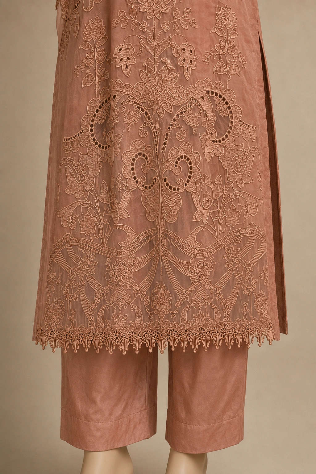 (F-23) 3 Piece - Embroidered Organza Suit - Image 3