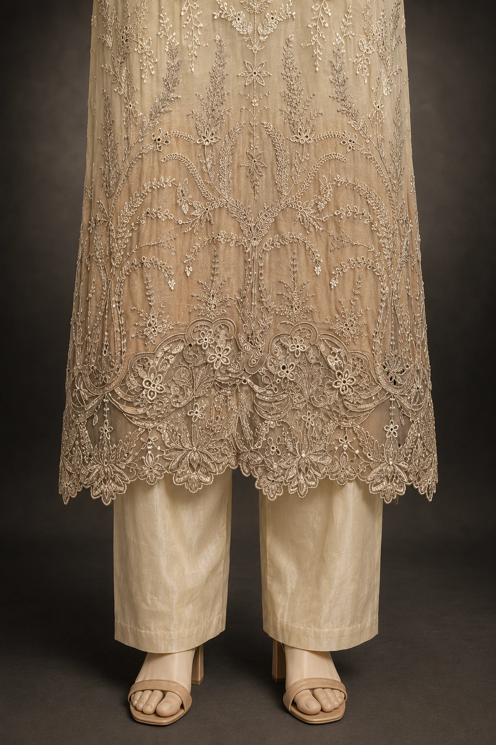 3 Piece - Embroidered COTTON SUIT - Image 3
