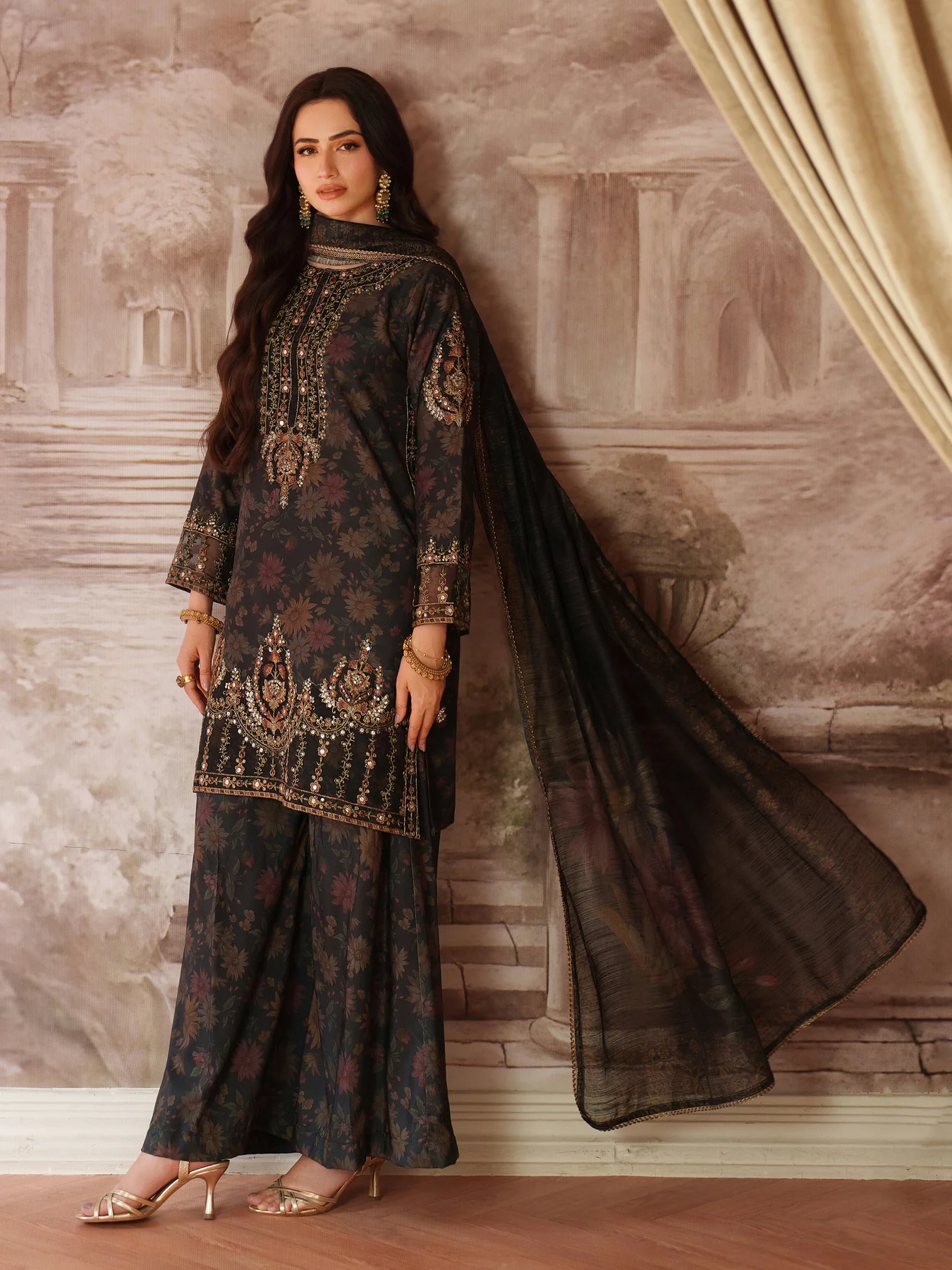 (BLP-02) 3 Piece - Embroidered PRINTED SUIT - Image 10