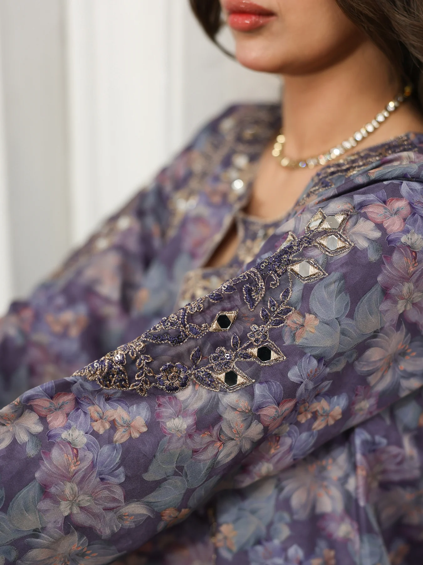 (BLP03) 3 Piece - Embroidered Printed  SUIT - Image 7