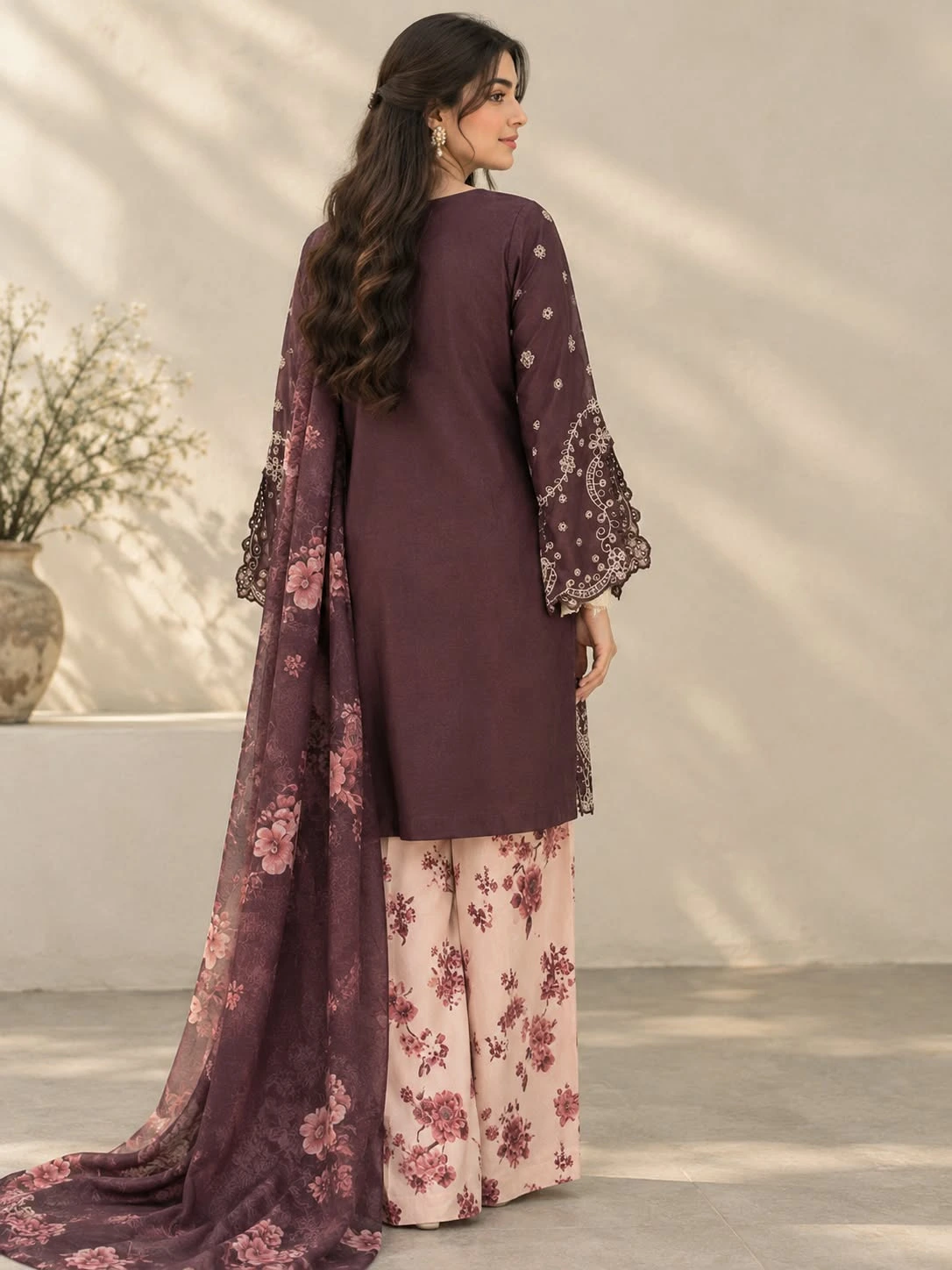 (ECO-13) 3 Piece - Embroidered VISCOS Suit - Image 5